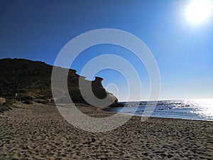 Natural erosion on the beach