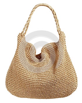 Natural fiber corded ladies handbag