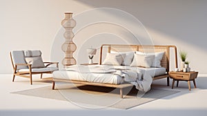 Natural Fiber Inspired 3d Bedroom Furniture And Pillows