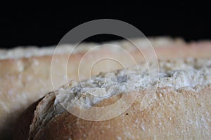 Natural flour bread delicious crunchy fluffy craftsman photo