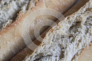 Natural flour bread delicious crunchy fluffy craftsman photo