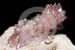 Natural Flower Purple Creedite Crystals on matrix stone