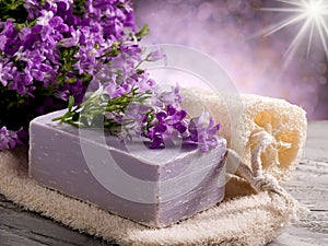 Natural flower soap with scrub