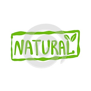 Natural food. Eco organic labels. Bio ecology vegan badge hand drawn. Vector healthy food icon