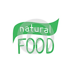 Natural food, hand drawn doodle elements. Eco friendly concept for stickers, banners, cards, advertisement. Vector illustration