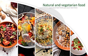 Natural food photo collage