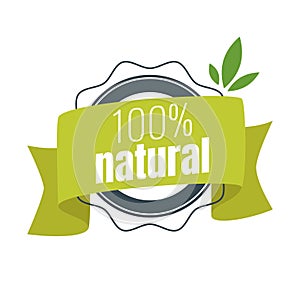 Natural food sticker or seal.