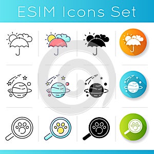 Natural and formal sciences icons set
