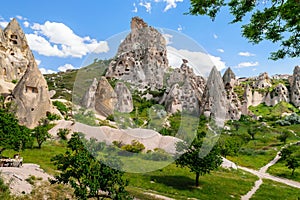 Natural fortress of Uchisar, riddled with man-made dwellings and dovecotes