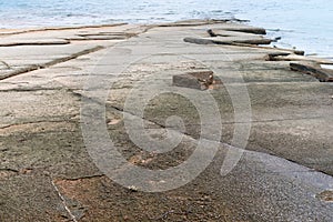 Natural fossil shell beach or Seashell Graveyard