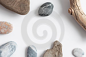 Natural frame with river pebbles