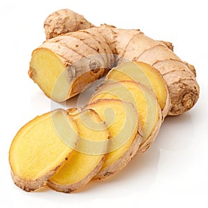 Natural and Fresh Ginger Gradients isolated on white background