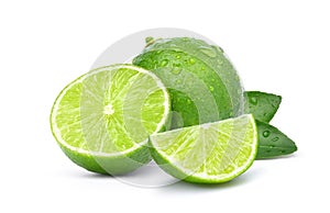 Natural  fresh lime with water drops