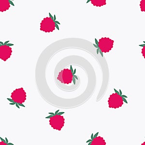 Raspberry vector illustration seamless pattern.
