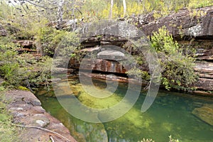 Natural fresh water rock pool in Australian bush