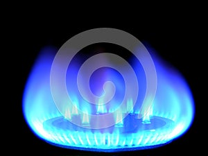 Natural gas, bringing warmly on a black