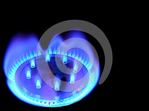 Natural gas, bringing warmly on a black