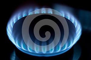 Natural gas burner blue flames