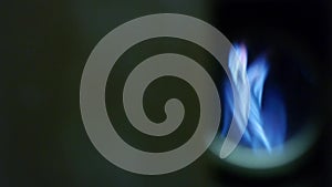 Natural gas burner - blue flames - active furnace