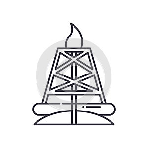 Natural gas concept icon, linear isolated illustration, thin line vector, web design sign, outline concept symbol with