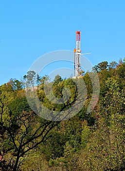 Natural Gas Drill on Mountain Slope