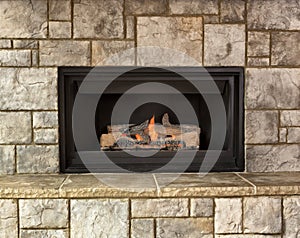 Natural gas fireplace for home