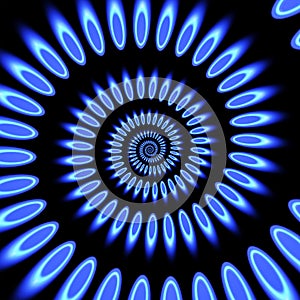 Natural gas flame. Blue flame