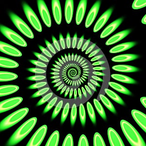 Natural gas flame. Green flame.