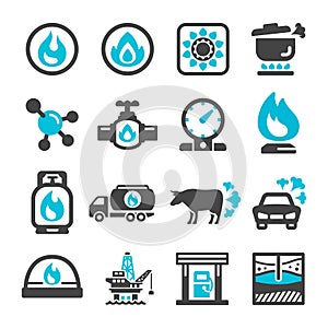 Natural gas icon set