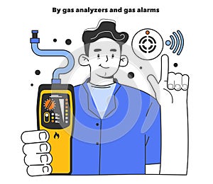 Natural gas leakage detection by gas analyzers and gas alarms . Pipeline