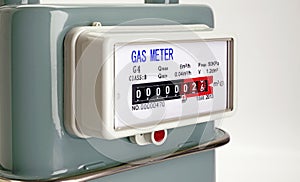 Natural Gas meter close up