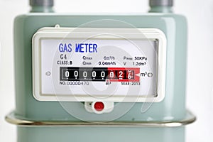 Natural Gas meter close up photo