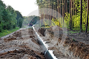 Natural gas pipeline construction work.