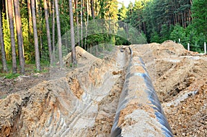 Natural gas pipeline construction work.