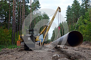 Natural gas pipeline construction work.