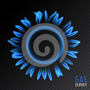 Natural gas round blue flame