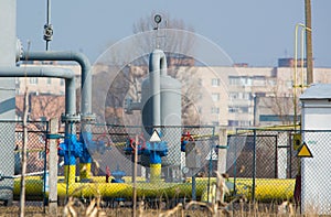 Natural gas station, close up