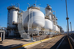 Natural gas storage tanks, gas transport system, AI Generated