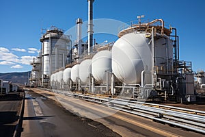 Natural gas storage tanks, gas transport system, AI Generated