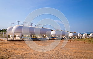 Natural Gas storage tanks in industrial plant