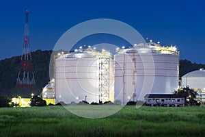 Natural Gas storage tanks and oil tank