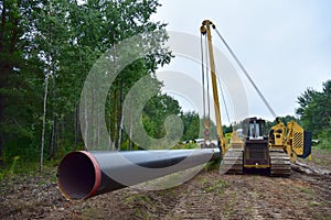 Natural Gas transmission pipeline and crude oil pipes Installation for transporting fuel supplies to households and businesses.