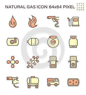 Natural gas and vehicle vector icon