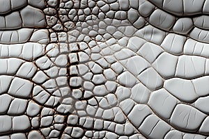 natural genuine crocodile leather skin texture with seamless pattern on white background