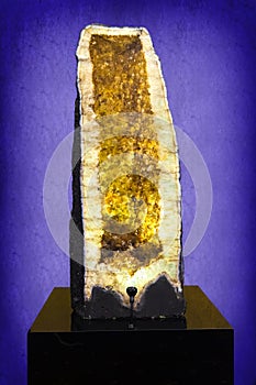 Natural geode citrine with large yellow crystals