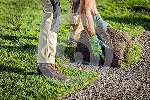 Natural Grass Turfs Installation by Garden Worker