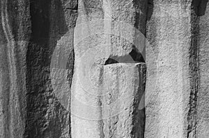 Natural gray basalt rock columns