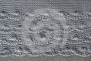 The natural gray plaid trimmed lace.