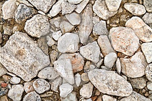 Natural gray stones on the ground