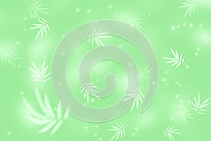 Natural green bokeh with bamboo leaves pattern, abstract background